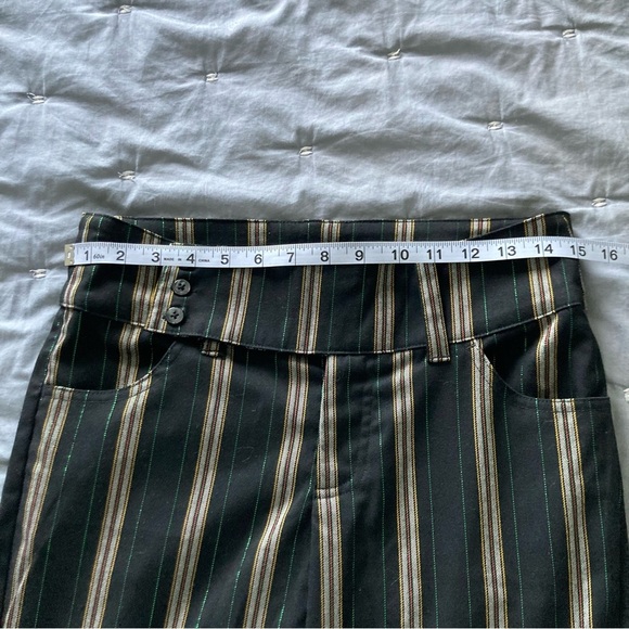NWT Urban Outfitters Women's Black Metallic Striped Pant Size 4 - Picture 5 of 9